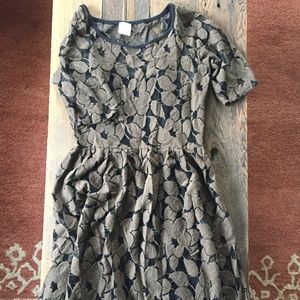 Anthropologie Olive Green lace overlay with slip